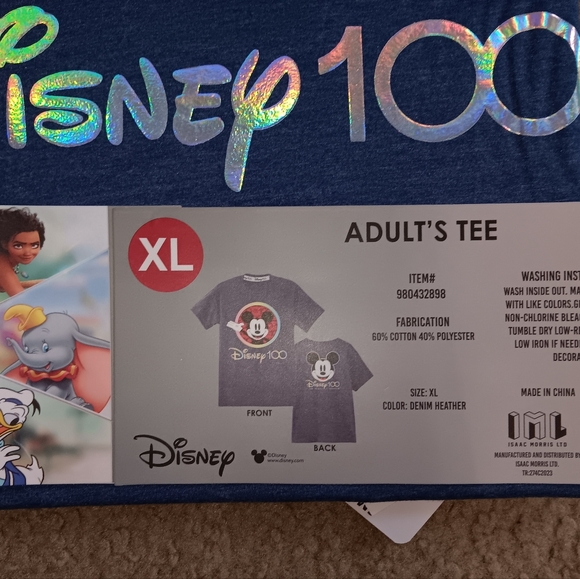 Limited Edition Disney 100 Adult Crewneck Tshirt XL - Picture 4 of 4